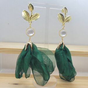 Aros trio dorado y verde
