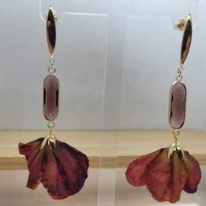 Aros trio dorado y burdeo