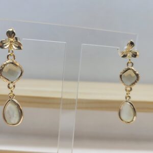 Aros trio dorado y blanco
