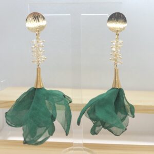 Aros trio dorado y verde