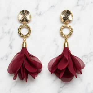 Aros trio dorado y burdeo