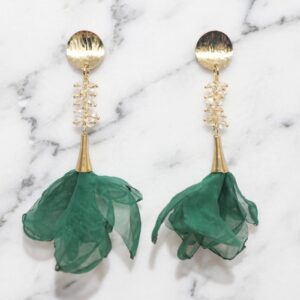 Aros trio dorado y verde
