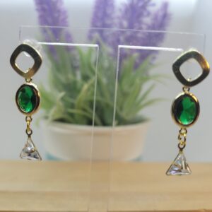 Aros trio dorado y verde