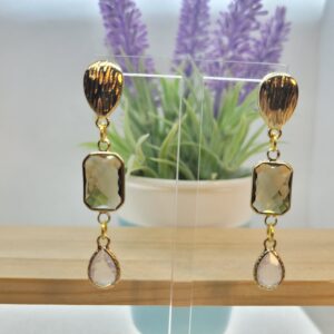 Aros trio dorado gris y blanco