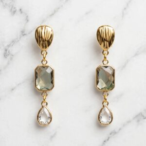 Aros trio dorado gris y blanco