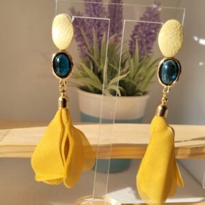 Aros trio dorado y color mostaza