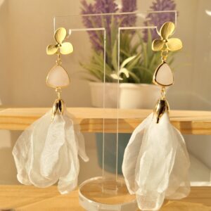 Aros trio dorado y blanco