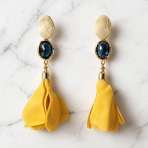 Aros trio dorado y color mostaza