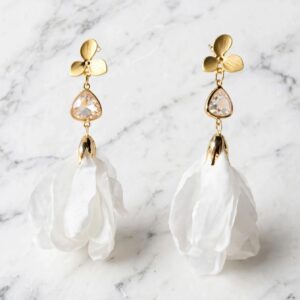 Aros trio dorado y blanco
