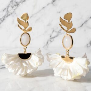 Aros trio dorado y blanco