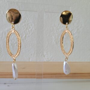 Aros trio dorado y perla