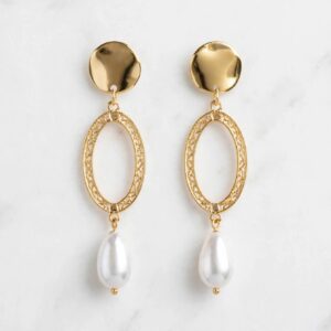 Aros trio dorado y perla